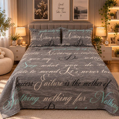 Motivational Typography Kids Double Bed Sheet with 2 Pillow Cases - The Idea