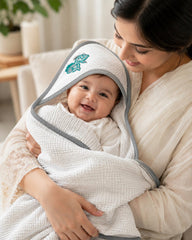 Ocean Friends Fish Embroidered Hooded Baby Towel - The Idea