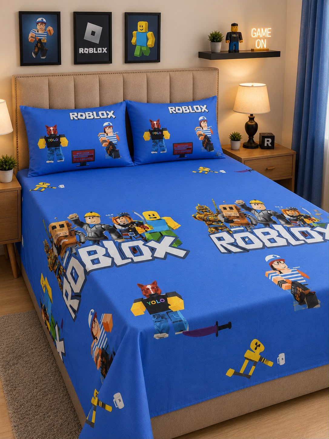 Roblox kids double bed sheet by Haris Double