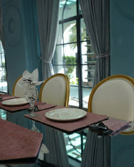 Rust Velvet Dining Set – Table Runner, 6 Placemats & 6 Spoon Covers - The Idea