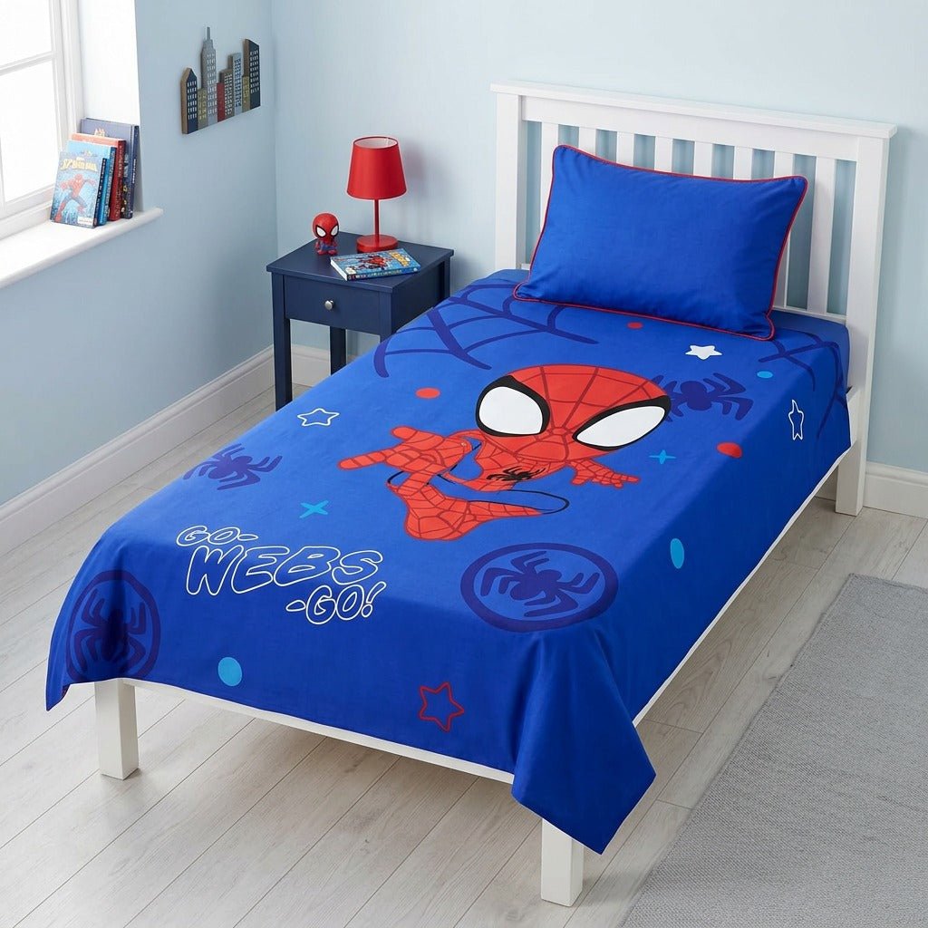 Spider-Man Go Webs Go Kids Single Bed Sheet with Pillow Case - The Idea