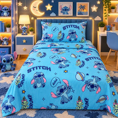Stitch & Scrump Kids Single Bed Sheet with Pillow Case - The Idea