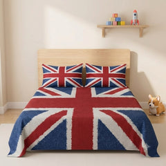 Union Jack UK Flag Kids Double Bed Sheet with 2 Pillow Cases