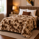 Luxury Walnut Marble Fleece Blanket Double Bed