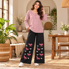 White Floral Sprig Top & Navy Cargo Trouser Co-ord Set II - The Idea