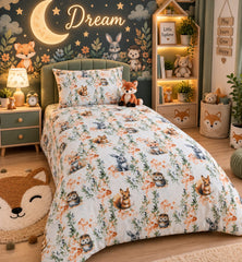 Woodland Fox Kids Single Bed Sheet with Pillow Case - The Idea