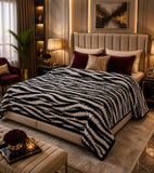 Luxury Zebra Ribbed Fleece Blanket – Double Bed